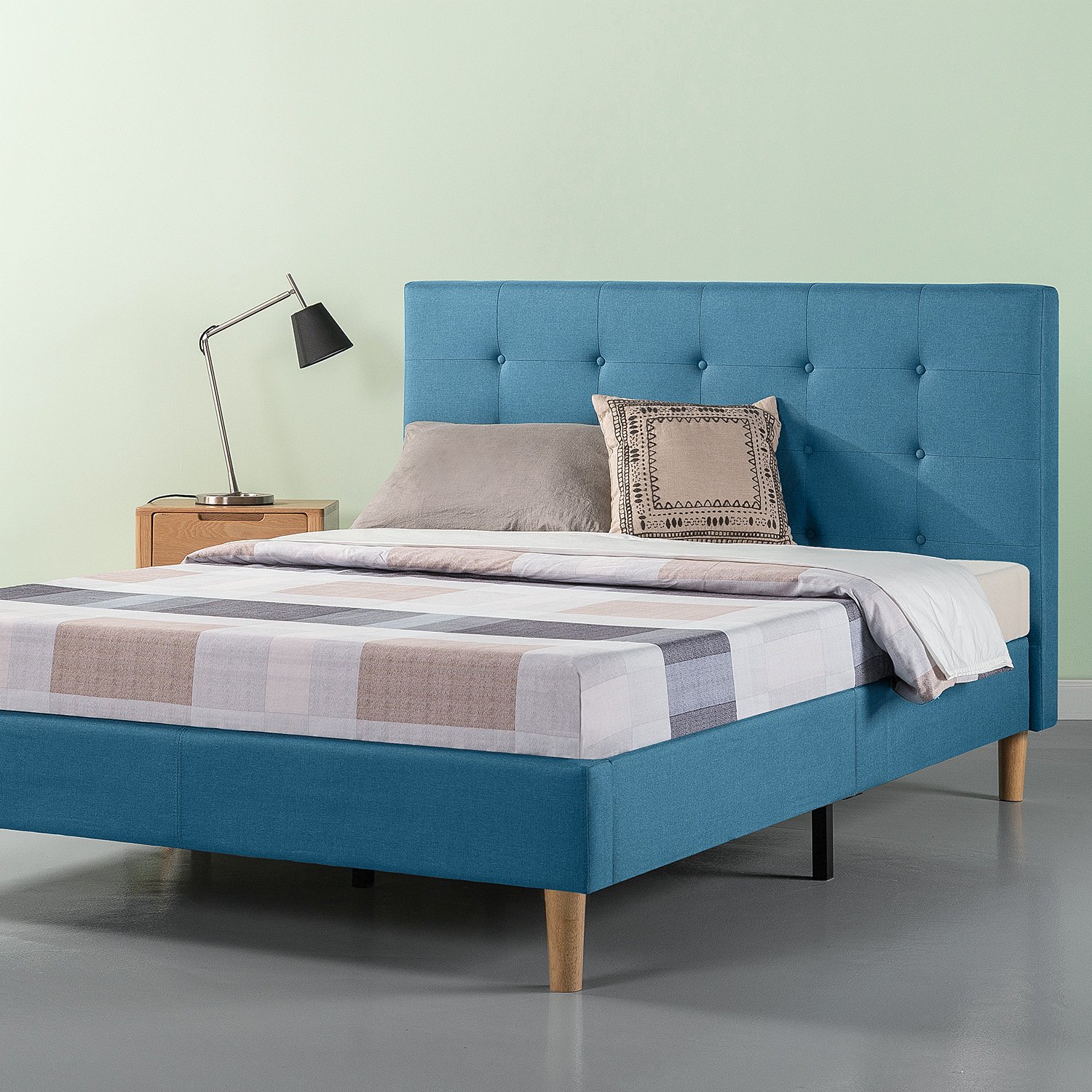 Best Ibidun Upholstered Button Tufted Platform Bed Frame