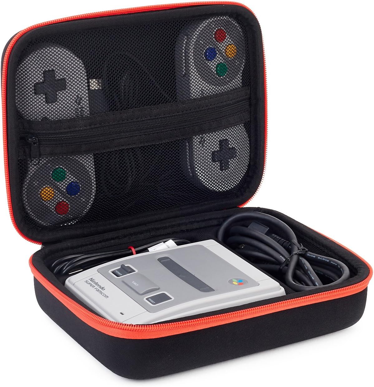 Opaza Portable Travel Carrying Mini Case Bag For Nintendo Super SNES Classic Edition Console (2017), 2 Controllers, HDMI Cable and other Accessories