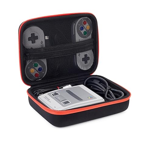 Opaza Tragbare Reise Mini Case für SNES Classic Mini, Super Nintendo NES Classic Edition Konsole (2017), 2 Controller, HDMI K
