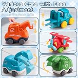 lerrbo 6 Vehicles with Trailer Map and Yellow Traffic Light Toddler Toy view 7