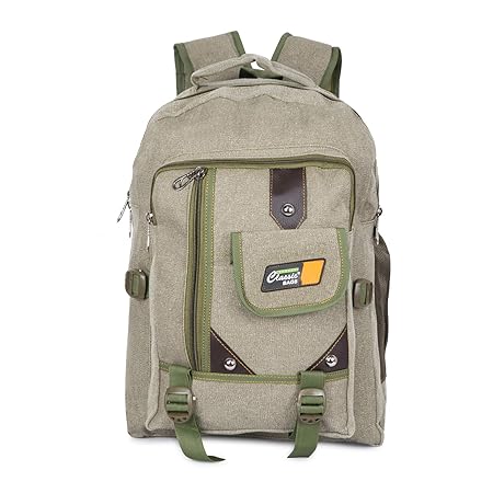 Autofact Classic Cargo Canvas 30 Ltrs School Bags (Green)
