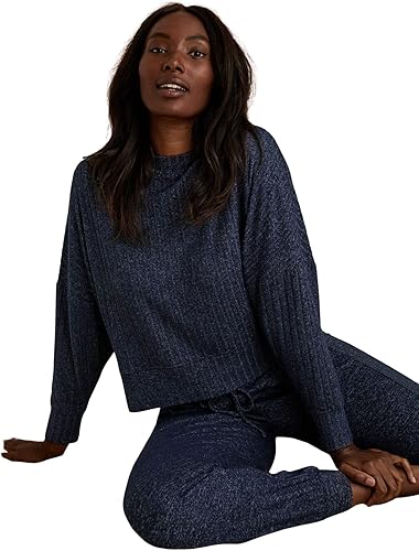 Marks and Spencer Women's Loungewear Cozy Rib Long Sleeve Sweat Top