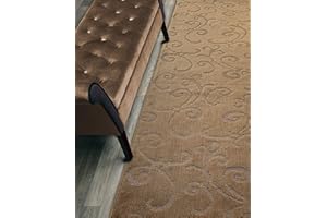 ORFA HOME Custom Length Hallway Runner Rug,Slip Resistant,Scroll Brownish Beige, 26 Inch X 18 feet, Sold and Priced Per Foot