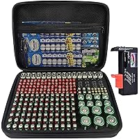 250+ All Battery Organizer Case - SORFHOUR Large Batteries Carrying Case Holder Box Bag for AA AAA AAAA C D 9V 3V 1.5V Lithiu