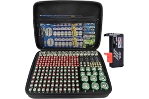 250+ All Battery Organizer Case - SORFHOUR Large Batteries Carrying Case Holder Box Bag for AA AAA AAAA C D 9V 3V 1.5V Lithiu