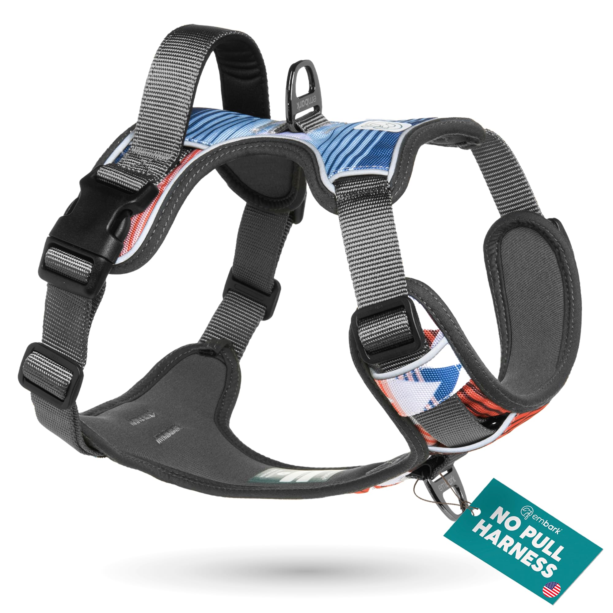 Embark Urban Dog Harness, No Pull Dog Harness with 2 Leash Clips, for Large Dogs anti pull Front & Back with Control Handle, Adjustable, Soft & Padded