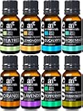 ArtNaturals Aromatherapy Top 8 Essential Oils, 100% Pure of The Highest Quality, Peppermint/Tee Tree/Rosemary/Orange/Lemongrass/Lavender/Eucalyptus/Frankincense, Therapeutic Grade