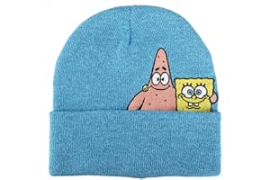 Bioworld SpongeBob and Patrick Hugging Marled Knit Teal Cuff Beanie