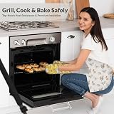 Cooksmart British Double Oven Gloves Heat Resistant Meadow view 4