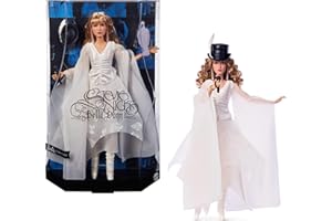 Mattel Barbie Signature Doll, Stevie Nicks Bella Donna Collectible Wearing Flowy White Dress with Hat & Mic Accessories, Incl