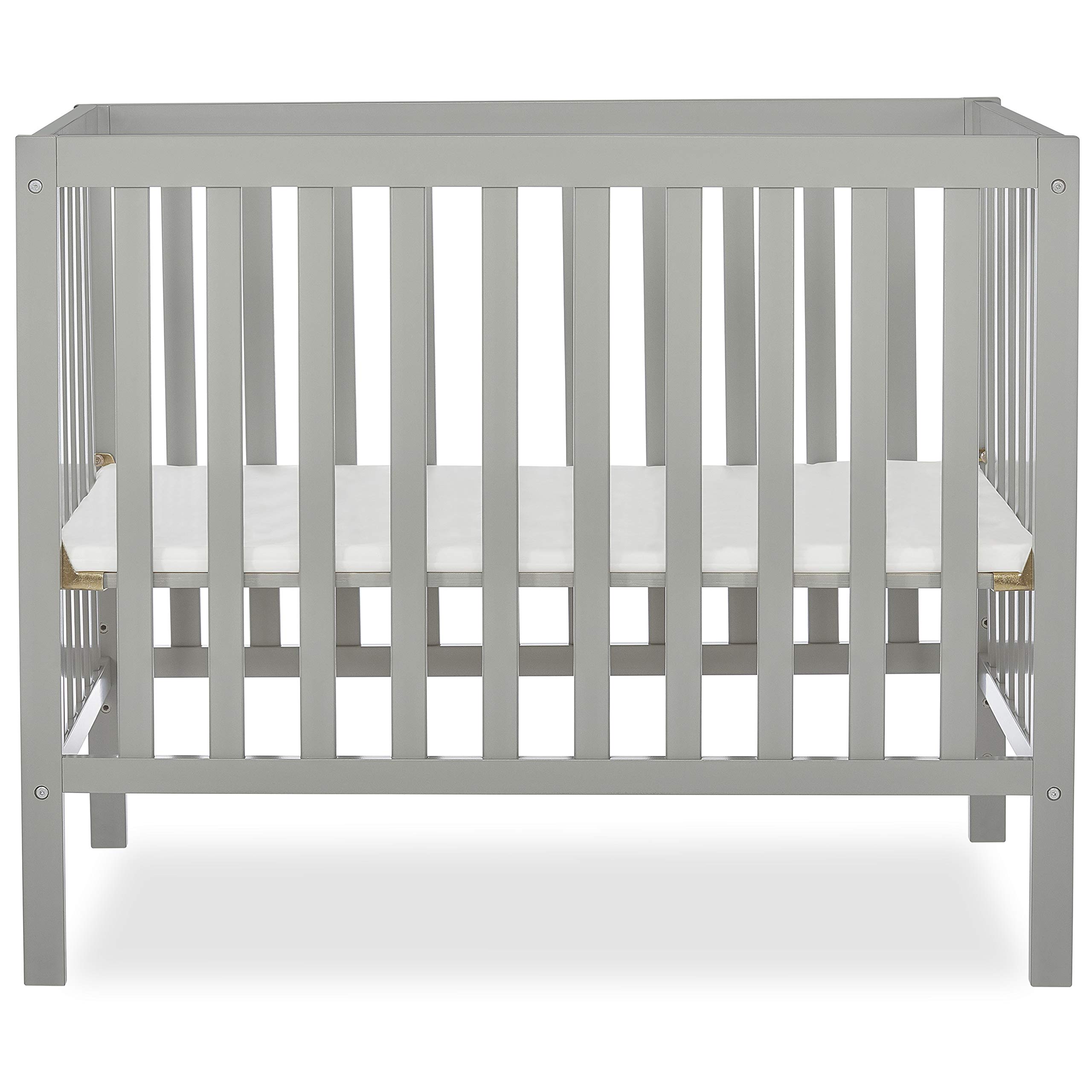 Dream On Me Edgewood 4-in-1 Convertible Mini Crib in Cool Grey