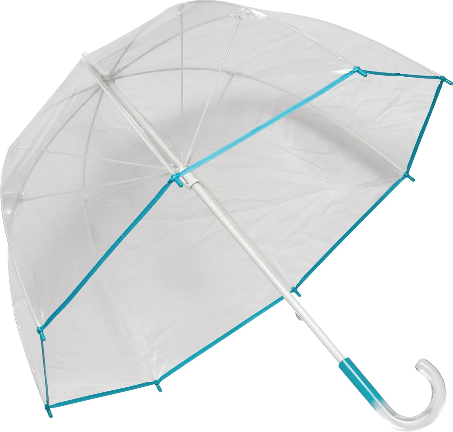 Clear Fiberglass Dome Bubble Umbrella With Turquoise Trim