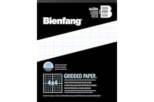 Bienfang Designer Grid Paper Pad, 4x4 Cross Section, 8.5 x 11 inches, 50 Sheets