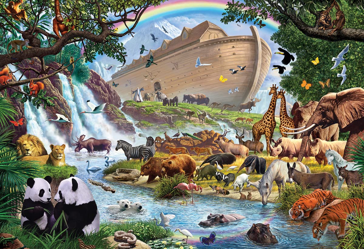 Vermont Christmas Company Noah's Ark Jigsaw Puzzle 100 Piece, Large Pieces Perfect for Kids and Seniors