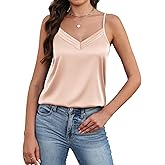 Avidlove Womens Silk Satin Camisole Tank Tops V Neck Adjustable Spaghetti Strap Cami Soft Summer Basic Tank Shirt