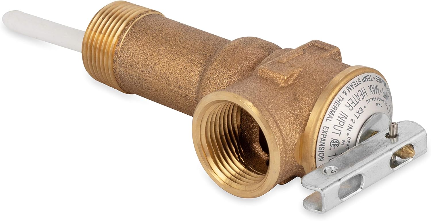 Camco 10493 3/4" Temperature and Pressure Relief Valve with 4" Epoxy-Coated Probe - Extended Shank: Automotive
