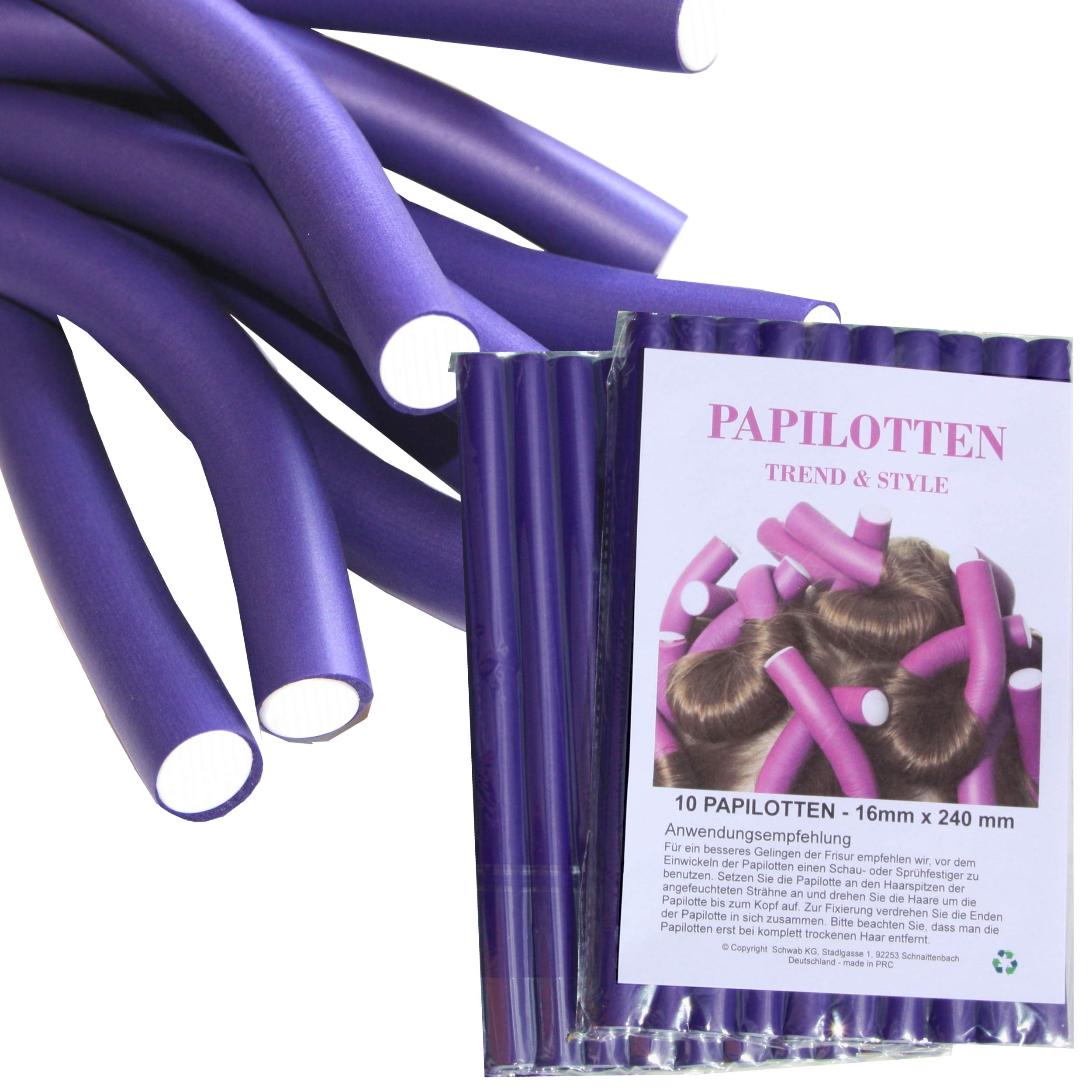 Flexi Rods For Long Hair, Large Size 3/4" x 10" (2cm x