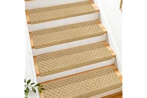 DEXDE Bullnose Carpet Stair Treads Non Slip for Wooden Steps Indoor, 30" x 9.5" x 1.7" (2 Pack) - Peel and Stick Stair Runner