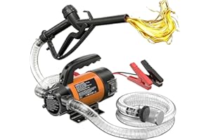 LUXPLLUSO Fuel Transfer Pump Kit: 12V 13GPM Electric Diesel Transfer Pump with Fuel Nozzle & Hoses for Diesel Kerosene Transf