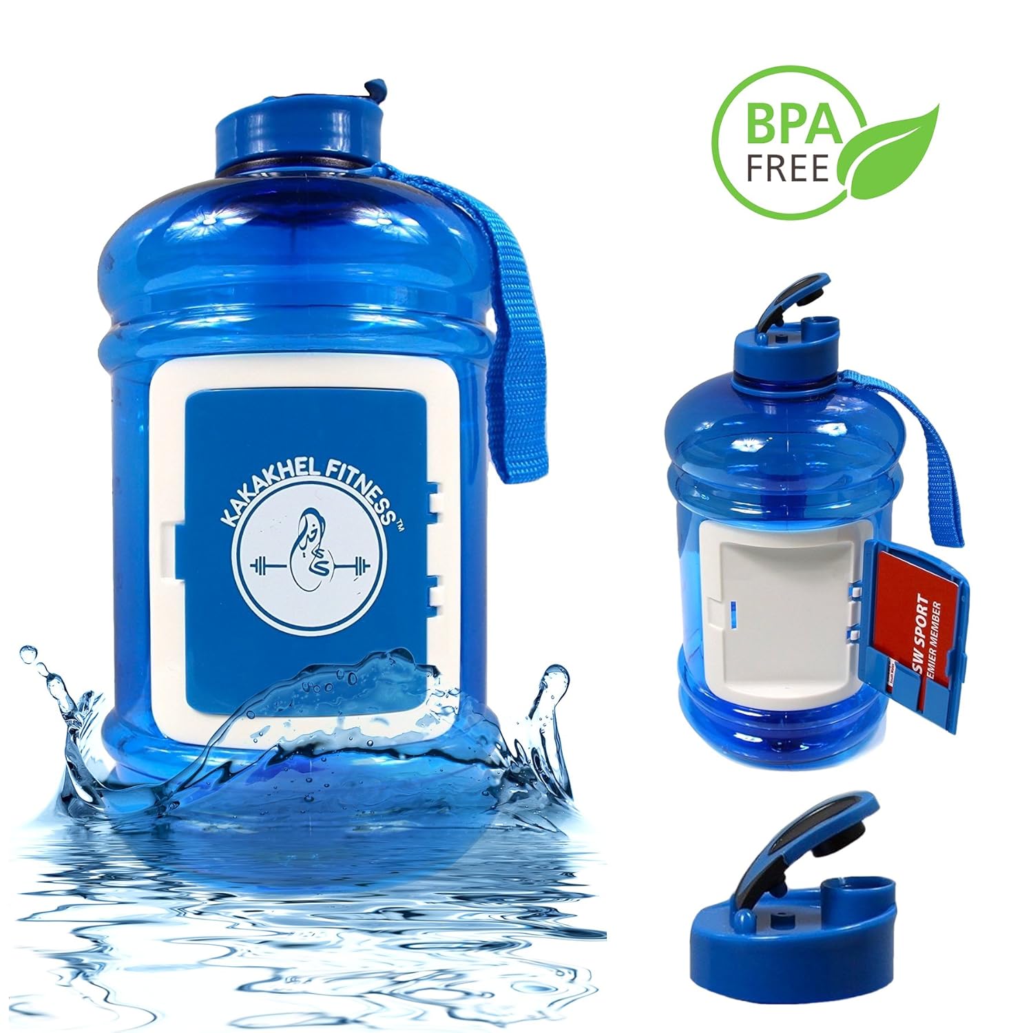 Water bottle 2.2 litre BPA free Unisex Gym Bodybuilding