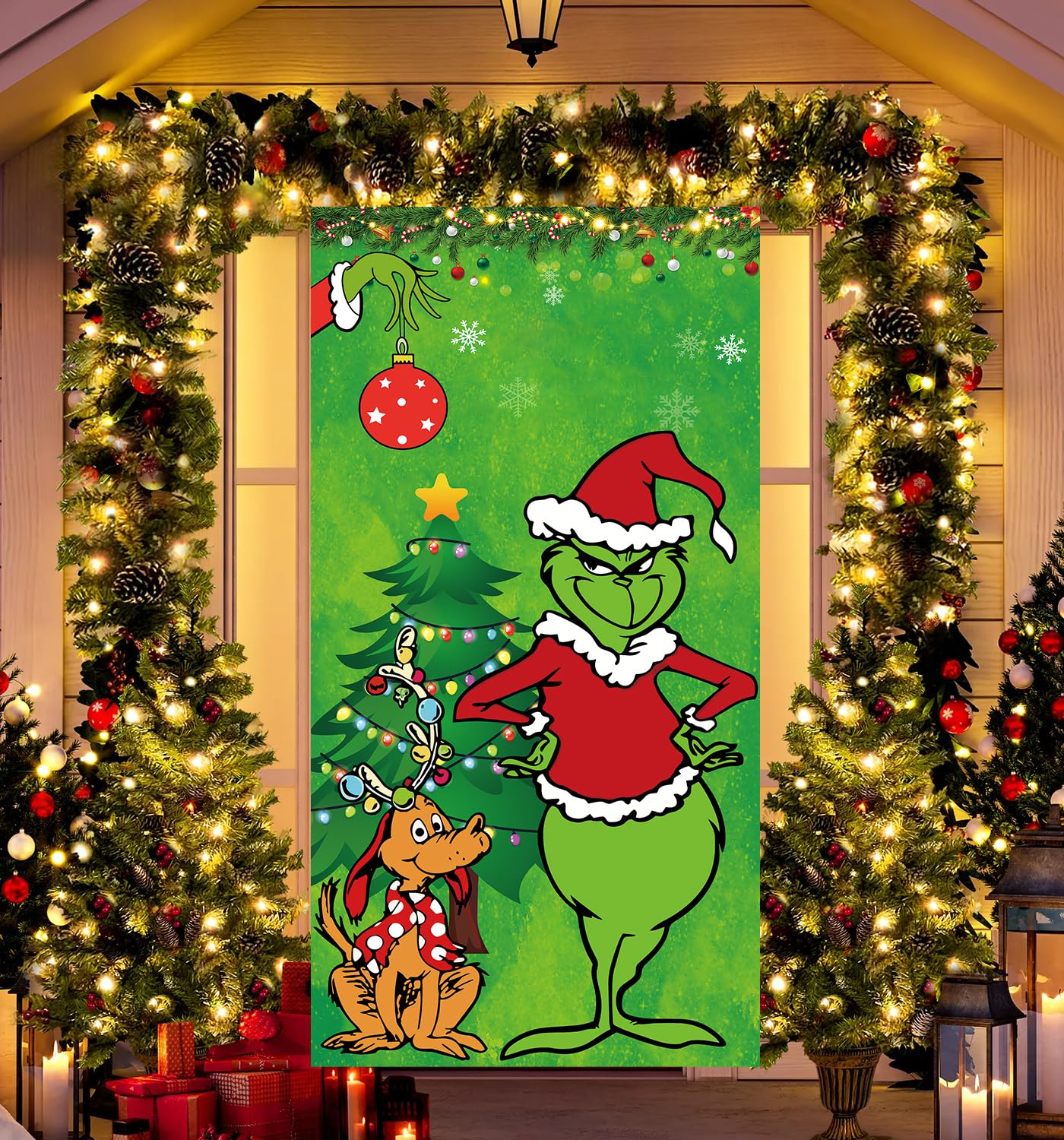 Christmas Decorations Christmas Decor Door Cover Xmas Porch Door Sign Welcome Banner for Indoor Outdoor Wall Home