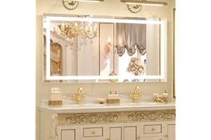 TETOTE LED Mirrors for Bathroom 48 x 24 Inch Front Light Mirror for Wall with Antifog, 3 Colors, Stepless Dimmable(Horizontal/Vertical)