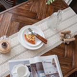 Weldomcor Macrame Table Runner Cream Beige Boho 30x180 cm with Tassels view 2