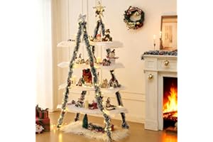 Sicrifety 5.5 ft Christmas Village Display Stand, Christmas Tree Village Display, Christmas Village Stand for Festive Decor, 