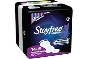 Stayfree Ultra Thin Overnight Pads with Wings - 14 Ct (Pack of 2)