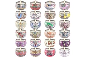 WPONSZU Scented Candles Gifts Set 24 Pack Soy Wax Travel Tin Jar Candles for Home 2.5 OZ jar Candles for Mom for Christmas, Birthday, Thanksgiving, Mother's Day