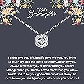 NOURISHLOV Sterling Silver Interlocking 2 Hearts Necklace for Goddaughter - Baptism & Birthday Gift Ideas, Christmas Jewelry