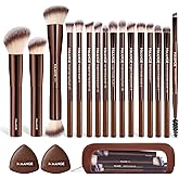 MAANGE Makeup Brush Set 19 PCS Travel Makeup Brushes Eyeshaowder Powder Concealers Foundation Professional Make Up Brush Set with Case (Coffee)