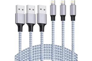 DAZHWA iPhone Charger 3pack 6ft MFi Certified Best New Nylon Braided Lightning Cable Cell Phone Fast Charger Cord Compatible with iPhone14/13/12/11Pro Max/XS/XR/X/8/7/6/5/SE/iPad More