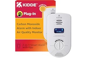 Kidde Smart Carbon Monoxide Detector & Indoor Air Quality Monitor, Plug In Wall, WiFi, Alexa Compatible Device, Voice & App Alerts