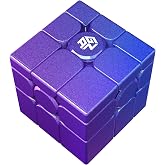 GAN MirrorM UV-Coated, 3x3x3 Magnetic 48 Magnets Glitter Sparkle Mirror Speed Cube Puzzle Game Magnets Toys for Kids Adult Cuber, Corner Cutting, Solve by Shape, Purple