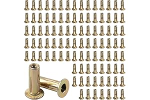 AOKLIT 100Pcs Multi-Grip Rivet-Nuts, 1/4-20 Rivet Nut Steel Pre-Bulbed Shank, Plus Nut Color Zinc Plated Flat Head Threaded Insert Nut