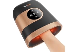 SHINE WELL Hand Massager for Arthritis and Carpal Tunnel, Hand Massager with Heat and Compression,3 Modes 3 Intensities 2 Heat Levels Finger Massager, Hand Massager Device for Men Women
