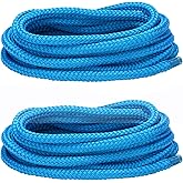 Hollosport Boat Ropes for Docking, 3/8 Inch Series Double Braided Nylon Dock Lines with 12 Inch Loop, 2 Pack Black or Blue
