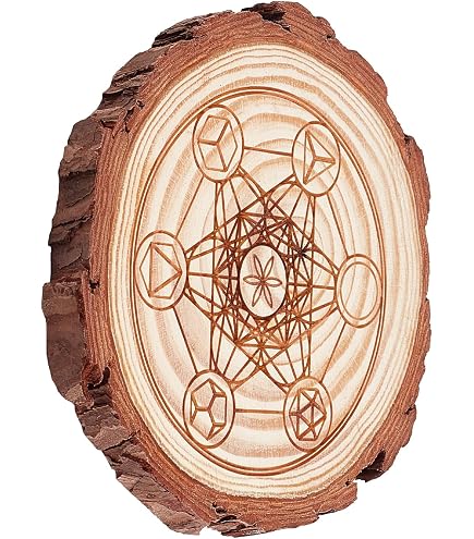 Wood Crystal Grd Altar Chakra Crystal Healng Sacred Geometry Metatron...