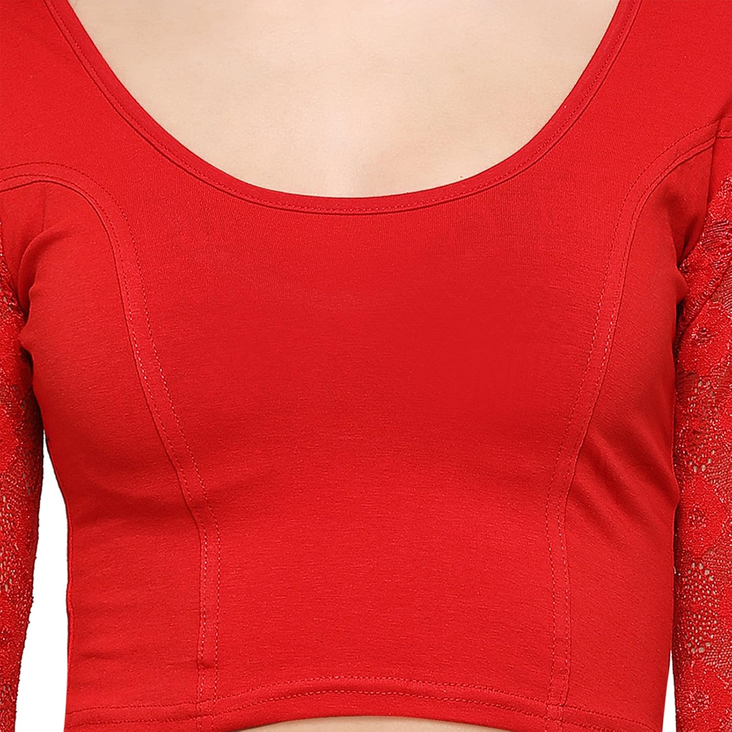 ishin cotton saree blouse(ishinks-1004_red_free size)