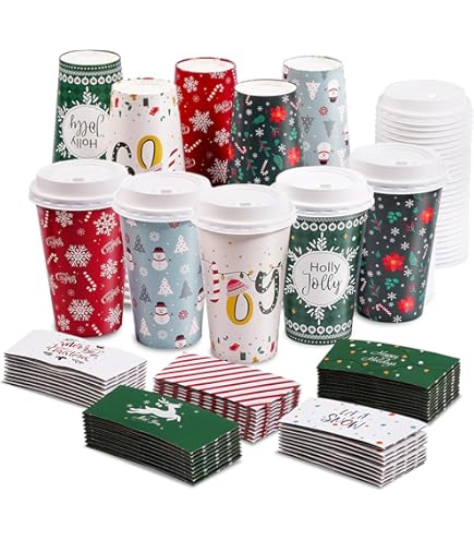 KPX Lot De 72 Tasses à Café Jetables Avec Couvercles, Gobelets En Carton Pour Boissons Chaudes Avec Couvercles Et Pailles, Pour Fêtes De Bureau, Maison, Voyage (thème Chien