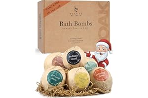 BEAUTY BY EARTH Bath Bombs Gift Set, USA Made with Organic & Natural Ingredients, Christmas Stocking Stuffers for Women & Men, Relaxing Spa Gifts, Wife Stocking Stuffers