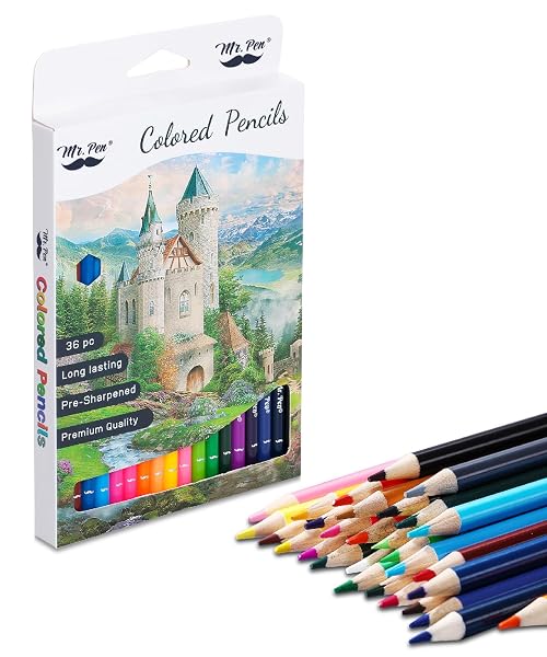 Mr. Pen- Colored Pencils, 36 Pack, Soft Core, Colored Pencils for Adults, Sets of Wooden Color Pencil
