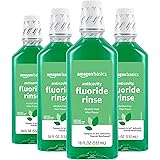 Amazon Basics Anticavity Fluoride Rinse, Alcohol Free, Mint, 18 Fluid Ounces, 4-Pack (Previously Solimo)