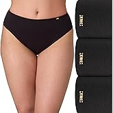 Bali womens Hi-cut Underwear Pack, Lux Cotton Essentials Hi-cut Underwear, Full Coverage Panties, Moisture-wicking, 3-pack