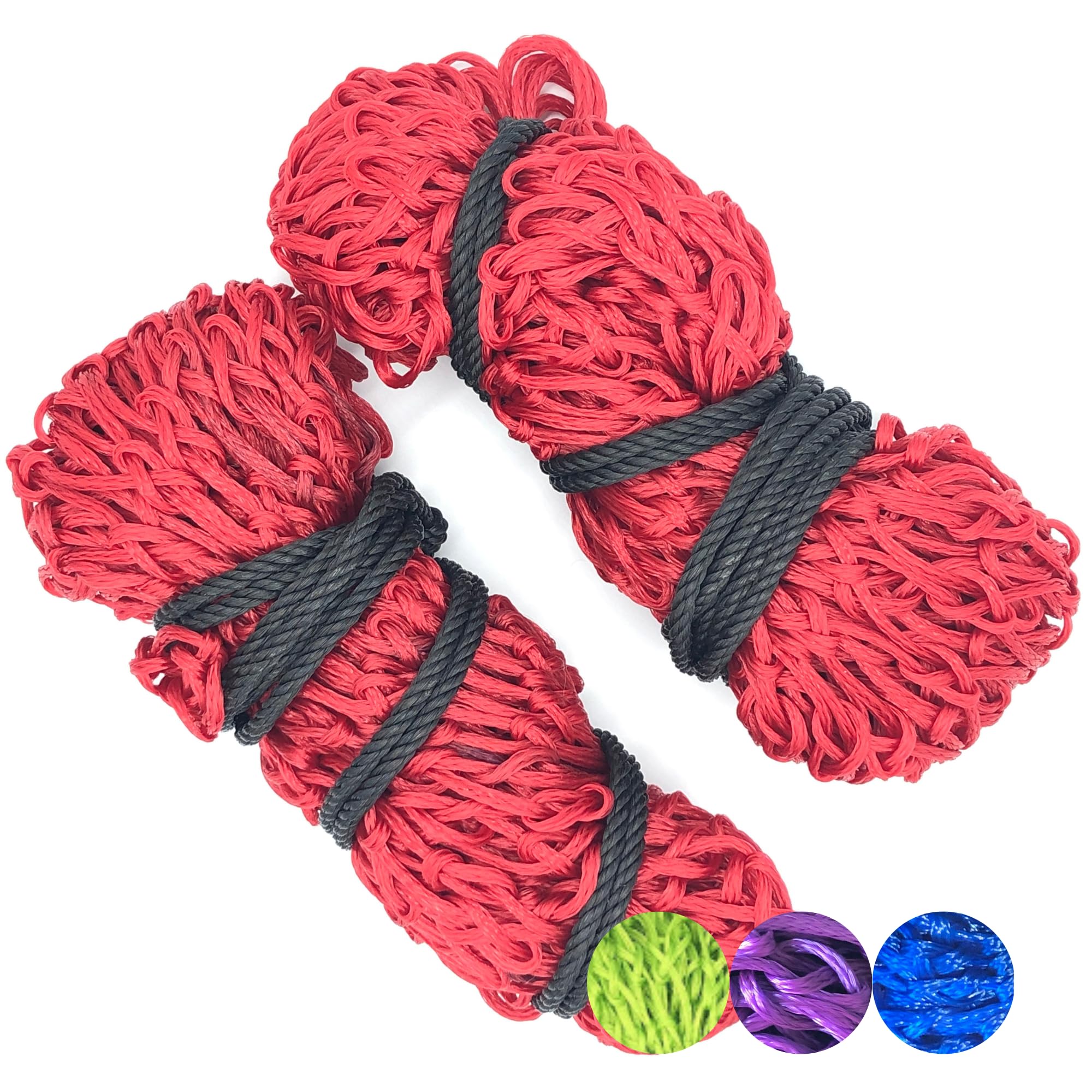 2 Inch Hole Hay Net For Horses Multipack - 2 X Daisy Equestrian Net Bag With Extra Strong Mesh Holes For Greedy Horses.Hay Nets With Large Holes Horse Accessories Haynet (Red)