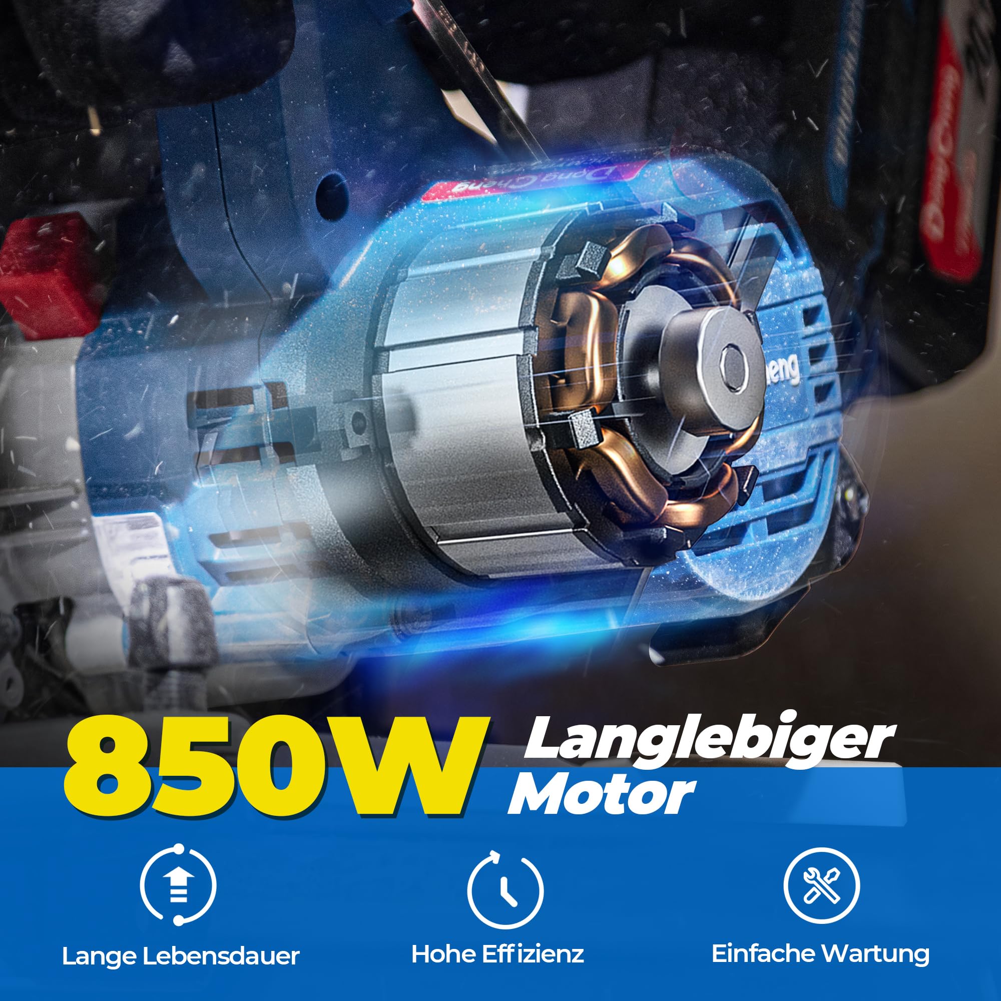 Dong Cheng 18V Akku Handkreissäge Ø185mm, 5000RPM, Schnitttiefe 65 mm, 0-45° (inkl. Ø185 x Ø20 mm Sägeblatt, Akku/Ladegerät, BOXX) DCMY02-185 4