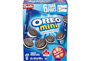 OREO, Mini Original Chocolate Sandwich Cookies, Made in a Peanut-Free Facility, Individually Wrapped, Snack Pack, School Snac