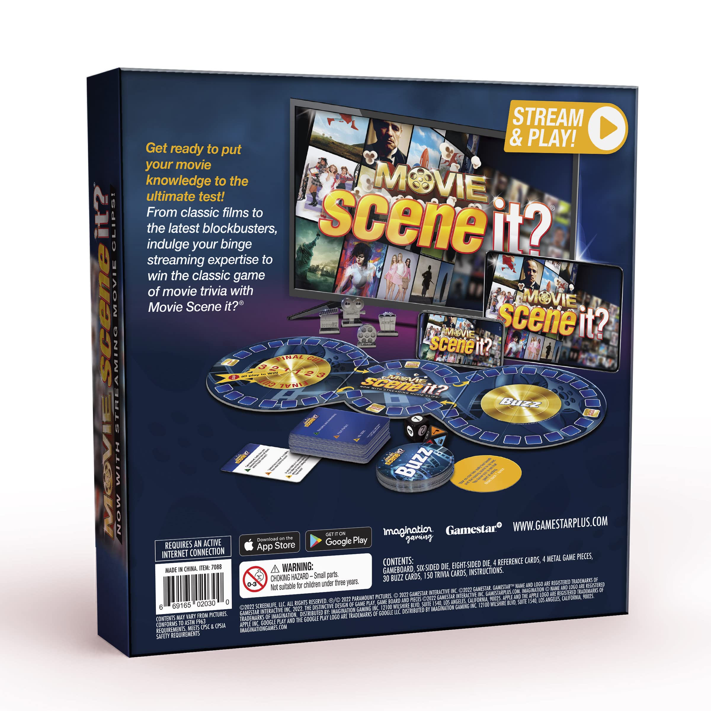 Scene It? Movie Trivia Board Game, The Ultimate Movie Knowledge Test, Puzzle-Solving Family Party Game, Stream Real Clips with Gamestar App