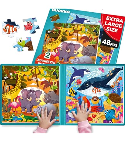 QUOKKA Puzzles magnétiques pour enfants de 3 à 5 ans – 20 pièces Puzzles pour tout-petits